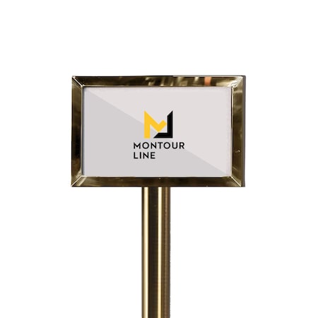 Montour Line Sign Frame Floor Standing 7 x 11 in. H Polished Brass Steel FS200-711-H-PB